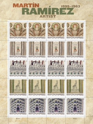 Martín Ramírez stamp sheet.
