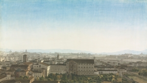 Giovanni Battista Lusieri&#039;s &#039;Panoramic view of Rome: Capitoline Hill to the Aventine Hill,&#039; circa 1778-1779.
