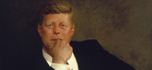 Jamie Wyeth&#039;s portrait of John F. Kennedy.