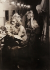 Margaret Bourke-White "Backstage – Burlesque Chorines," 1936. Silver gelatin contact print, 16.8 x 12.0 cm. 