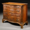 An Important Searls Family Chippendale Highly Inlaid Cherrywood and Mahogany Chest of Drawers, Attributed to Nathan Lombard, Sutton, Massachusetts, circa 1800. Est. $250/700,000; Sold for $872,500. Courtesy Sotheby’s New York, Important Americana, 21 & 22 January 2011, lot 337.