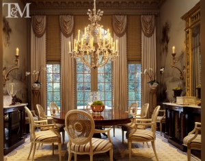 A dining room designed by Suzanne Tucker.