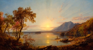 Jasper Francis Cropsey&#039;s &#039;Sunset, Lake George, New York,&#039; 1867.