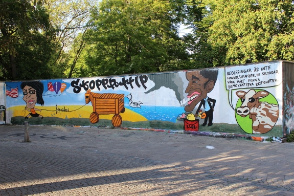 An anti-TTIP mural in Malmö, Sweden