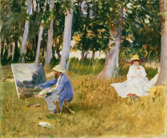 A painting of Claude Monet in the Met’s John Singer Sargent survey.