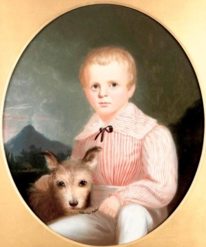 The painting, commonly referred to as &quot;Portrait of A Boy and His Dog,&quot; has been owned by Virginia&#039;s Executive Mansion since it was deeded in 1977 by the estate of Martha Spottswood of Petersburg. It portrays Colin Dunlop, born in Petersburg in 1836 and killed in battle during the Civil War in 1864. It was recently authenticated as a painting of George Caleb Bingham (1811-1879).