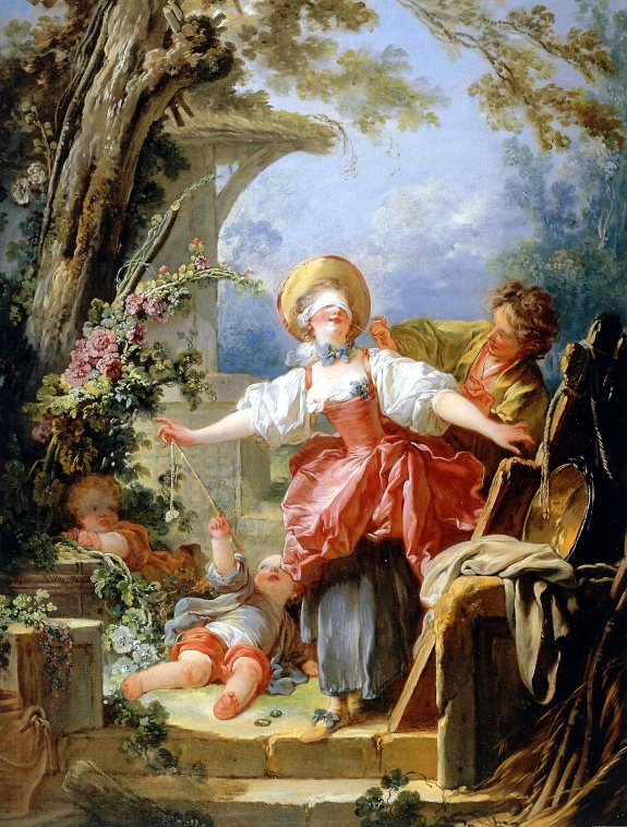 Jean-Honoré Fragonard&#039;s Blind Man&#039;s Buff,&#039; 1760. 