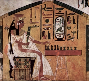 A scene from the tomb of Nefertari.