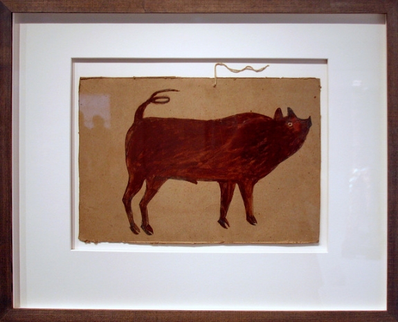 Louis-Dreyfus&#039; collection includes works by Bill Traylor. Pictured: Traylor&#039;s &#039;Pig with Corkscrew Tail.&#039;