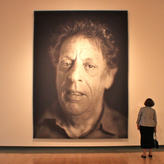 Phillip Glass by Chuck Close.