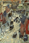 Childe Hassam's 'Flags on 57th Street, Winter,' 1918.