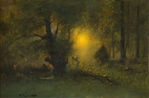 George Inness&#039; &#039;Sunrise in the Woods,&#039; 1887 was gifted to the Sterling and Francine Clark Art Institute by Frank and Katherine Martucci.