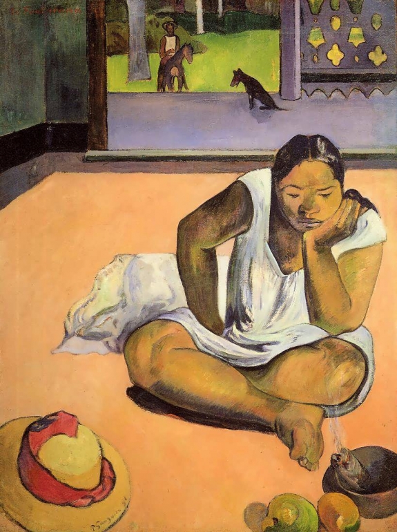 Paul Gauguin Te Faaturuma (The Brooding Woman), 1892 oil on canvas framed: 114.6 x 92.1 cm (45 1/8 x 36 1/4 in.) unframed: 91.2 x 68.7 cm (35 7/8 x 27 1/16 in.) Worcester Art Museum (&quot;Te Faaturuma&quot;)