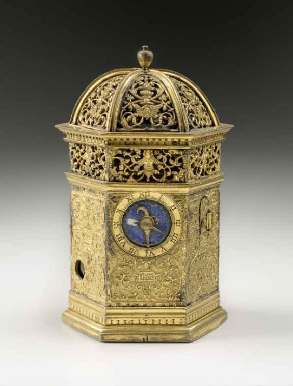 Pierre de Fobis&#039; Gilt-Brass Table Clock, circa 1530. 