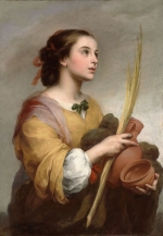 Bartolomé Esteban Murillo (Spanish, 1617-1682), Saint Justa, c. 1665. Oil on canvas. Meadows Museum, SMU, Dallas. Algur H. Meadows Collection, MM.72.04.