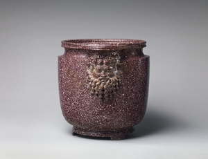 Porphyry vessel with bearded masks. Roman, Early Imperial, 1st‒early 2nd century A.D.