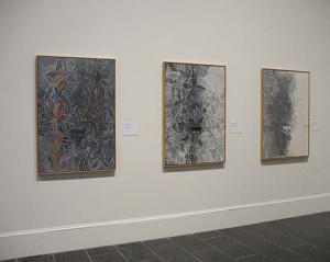 Jasper Johns&#039; triptych including &#039;Tantric Detail I,&#039; &#039;Tantric Detail II,&#039; and &#039;Tantric Detail III.&#039;