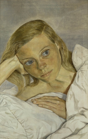 &quot;Girl in Bed&quot; (1952) by Lucian Freud. The work is included in &quot;Lucian Freud Portraits&quot; at the National Portrait Gallery in London from Feb. 9 through May 27. 