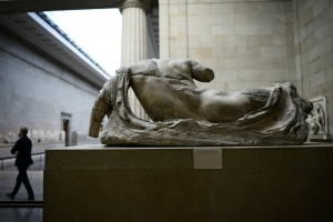 A statue of Ilissos on view at the Hermitage Museum.