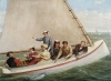 Junius Brutus Stearns (1810–1885) 'Fishing in a Catboat in Great South Bay,' 1871 Oil on canvas, 29 x 39¼ inches.