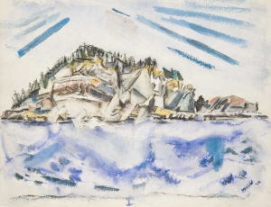 John Marin, Island (Ship’s Stern), 1934, watercolor on paper.
