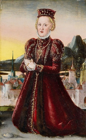 Lucas Cranach the Younger&#039;s portrait of Princess Agnes Gräfin von Barby.