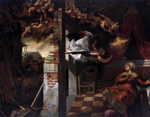 The Annunciation from the Tintoretto cycle.