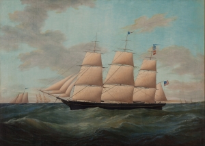 James E. Buttersworth&#039;s &#039;Painting of the fullrigger, United States.&#039;