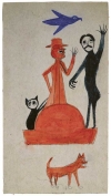 Bill Traylor's 'Untitled (Figure Construction with Waving Man),' circa 1854–1949.