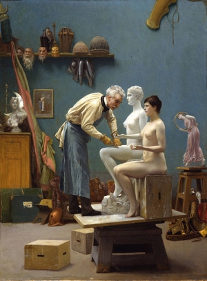 Jean-Leon Gerome&#039;s &#039;Working in Marble,&#039; 1890. Collection of the Dahesh Museum of Art.